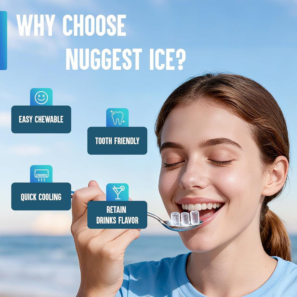 Nugget Ice Maker Countertop - 6 Mins Fast Ice Production, FLASHCHILL, 26.5 LBS/Day, Self-Cleaning, Compact Portable