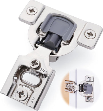 50 Pack(25 Pair) 1/2" Overlay Soft Close Cabinet Hinges & Bath - Concealed Soft Close Hinge Door w Self Closing Damper
