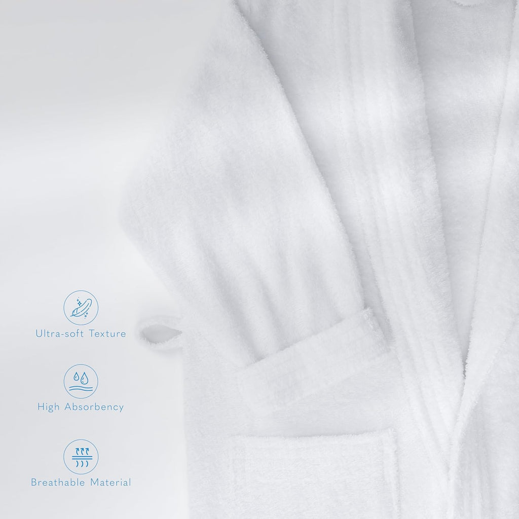 Women's 100% Cotton Terry Bathrobe - Soft, Absorbent, Quick Dry Turkish Robes for Women Quality Housecoat