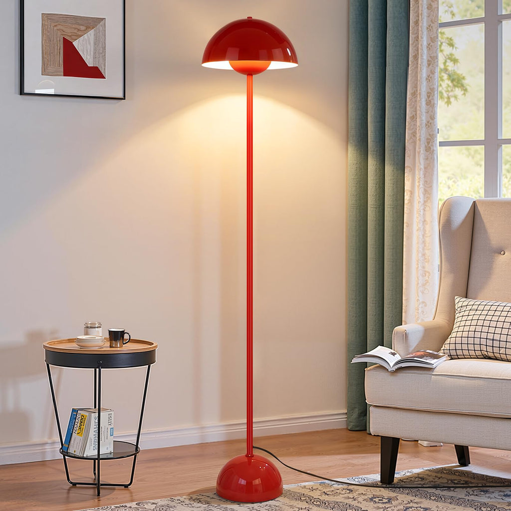 Red Floor Lamp, 66'' Industrial Standing Lamp