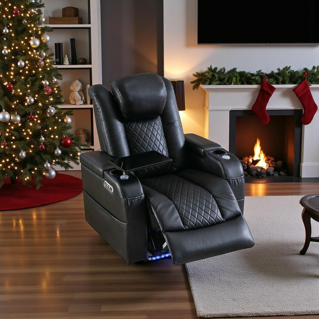 Home Theater Seating Seats, Game Movie Theater Chairs Theater Recliner Sofa with 7 Colors Ambient Lighting