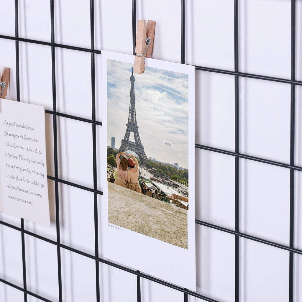 Wire Wall Grid Panel for Photo Display, DIY Iron Picture Frames Collage For Hanging Wall Decor, Foldable Multi