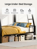 Full XL Over Queen Bunk Bed for Adults, Heavy Duty Metal Bed Frame with Full-Length Guardrails & Anti-Slip Ladder