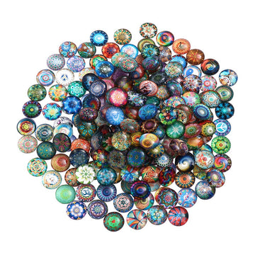 100pcs 12mm Glass Dome cabochon Half Round Flatback Mosaic Tiles for Jewelry Making