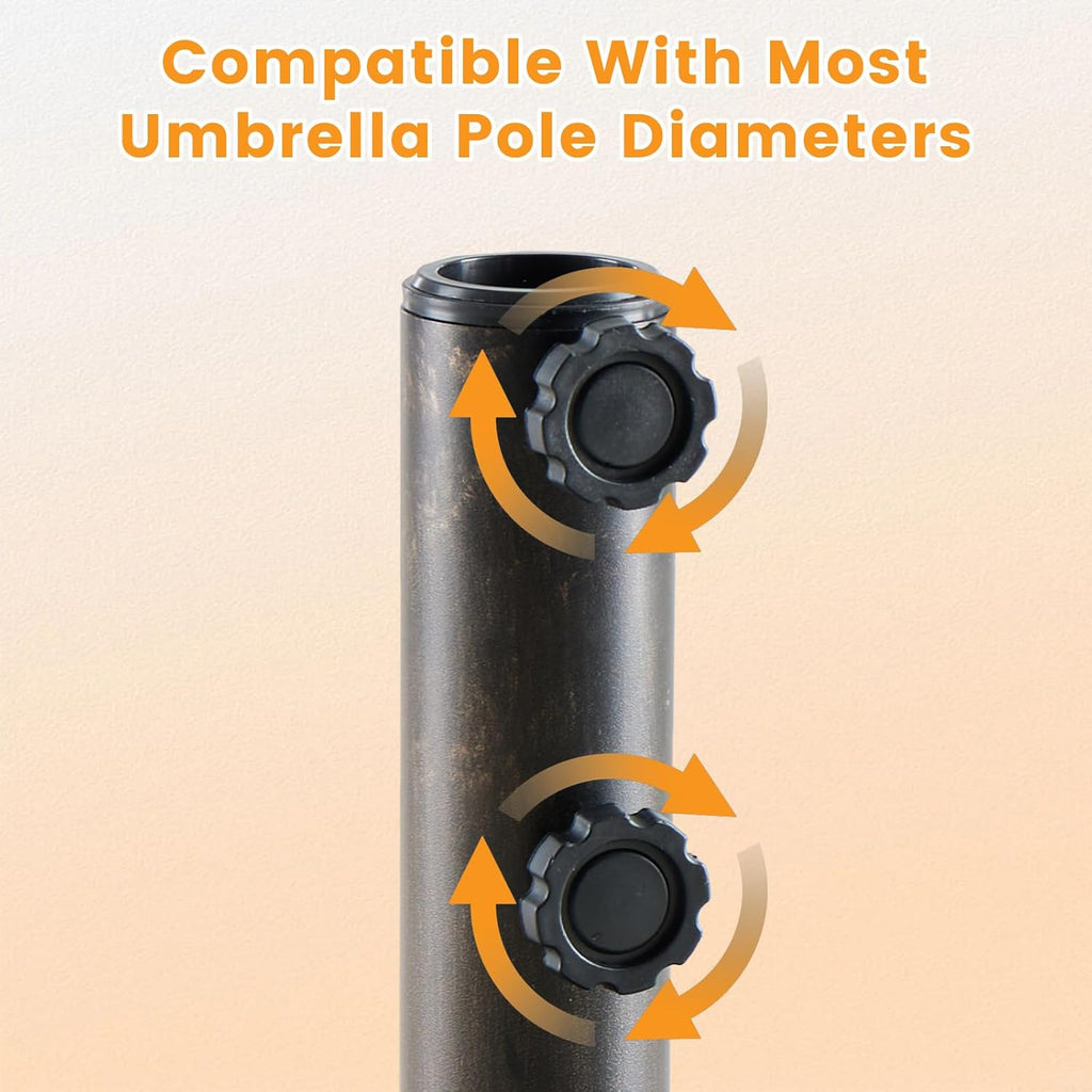 Patio Umbrella Base, Heavy-Duty Resin Outdoor Umbrella Stand, Weather-Resistant Powder Coated Umbrella Holder Pool