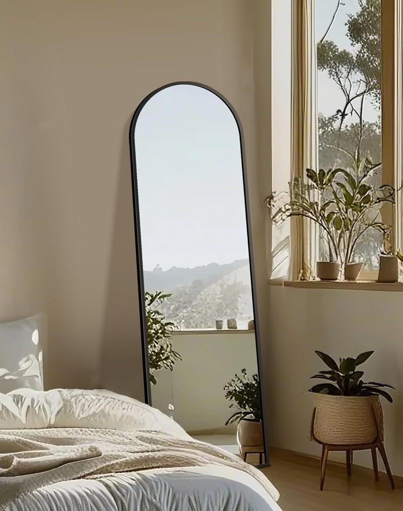 Arched Mirror Full Length,Standing Mirror Full Body,Large Floor with Stand for Wall Entryway Door Bedroom Bathroom