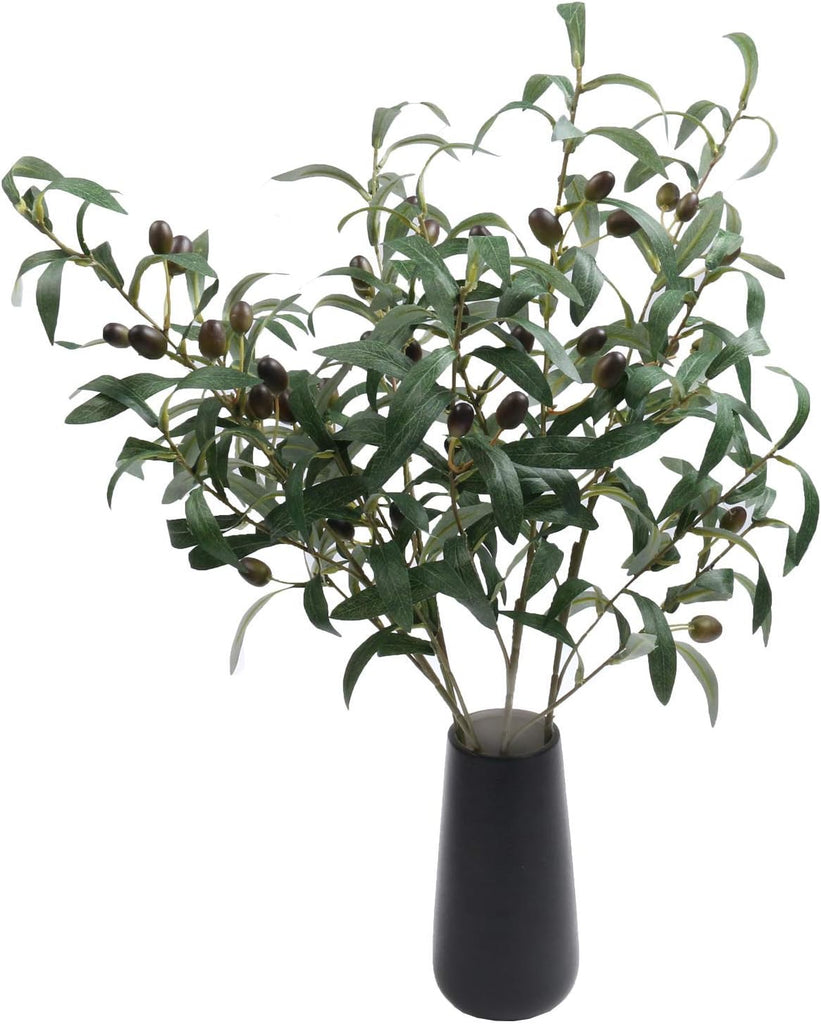 4 PCS 28 inch Artificial Olive Branches for Vases Greenery Olive Stems Faux Tree Branch Twig Wedding Shop Office