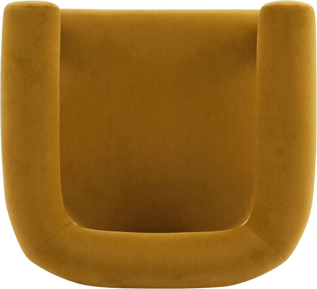 Linton Modern Velvet Upholstered Accent Chair, Living Room Solid Wood Lounge Chair, Bedroom Soft Cushion Comfy
