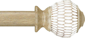 Curtain Rods for Windows 16 to 120 Inches Adjustable Length 1 Inch Diameter Window Curtain Rod with Wood Grain Leaf