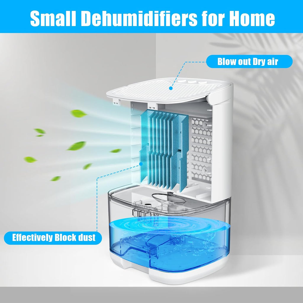Dehumidifiers for Home 35OZ Small Dehumidifier for Bedroom 2500 Cubic Feet(350sq ft) with 7 LED Lights