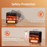 3-in-1 Portable Electric Fireplace Heater, 750/1500W Indoor Space Heater with Realistic 3D Flame and Fan Mode
