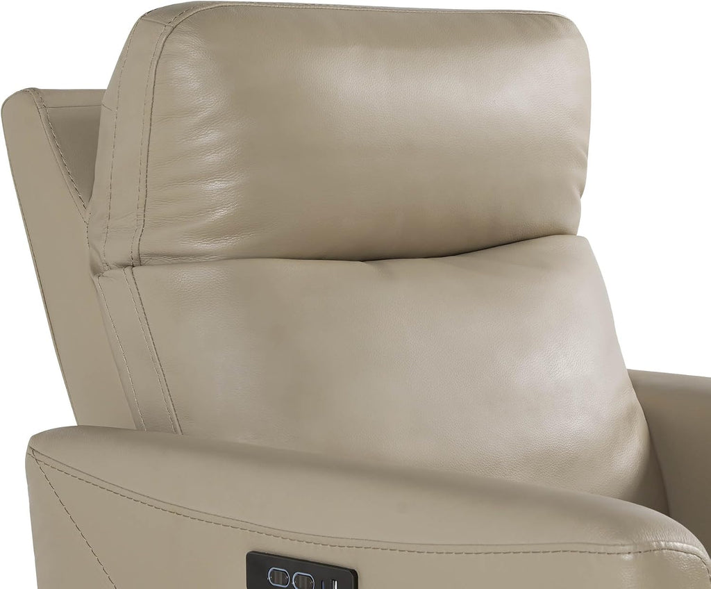 Genuine Leather Power Recliner Chair for Adults, Electric Wall Hugger Recliner , Modern Living Room and RV Recliner