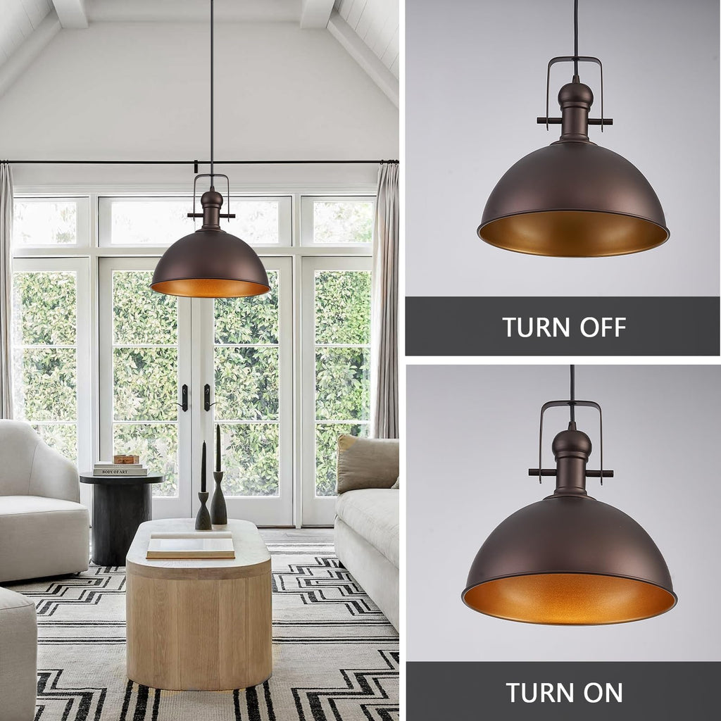 12 Inch ORB Farmhouse Pendant Lights Island 2 Pack