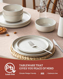 Milkyway Plates and Bowls Sets, 12 Pieces Dinnerware Sets, Reactive Glaze Dish Set, Stoneware Dishes Set for 4