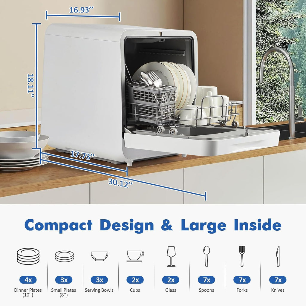 Dishwasher Countertop Compact Portable Dishwasher with Faucet & Self-Priming Water Modes Water Inlet