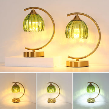 Set of 2 Tulip Table Lamp, 5200mAh Cordless Touch Control Table Lamp with 3 Color Temps & Stepless Dimming