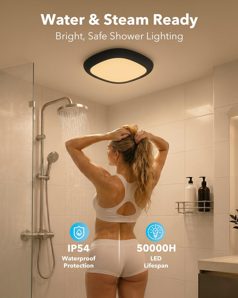 Waterproof Shower Light, Motion Sensor Ceiling Lights Rechargeable
