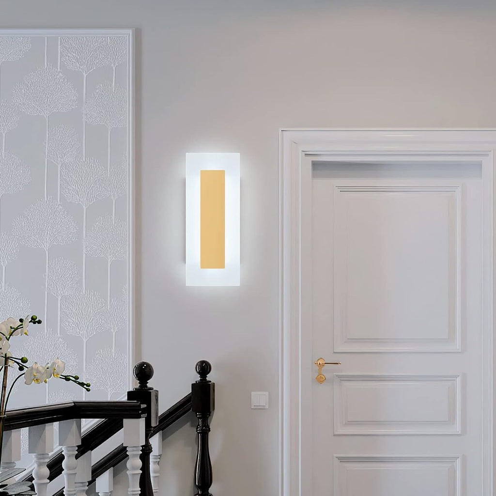 Modern LED Acrylic Gold Wall Sconce White Light 6000K for Bedroom Corridor Stairs Bathroom Indoor Lighting Fixture
