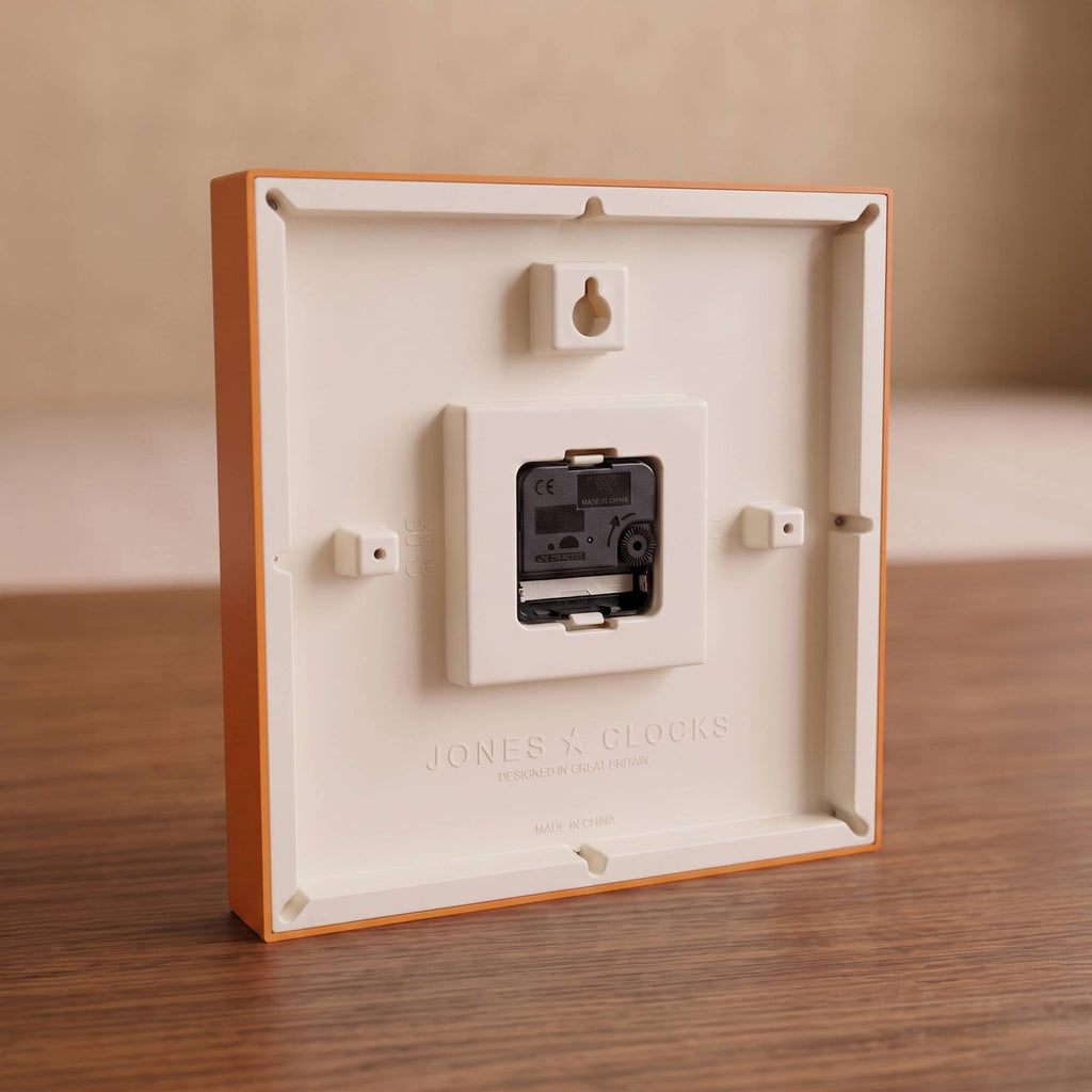 Box wall Clock | Retro Square Clock | 10" | Orange