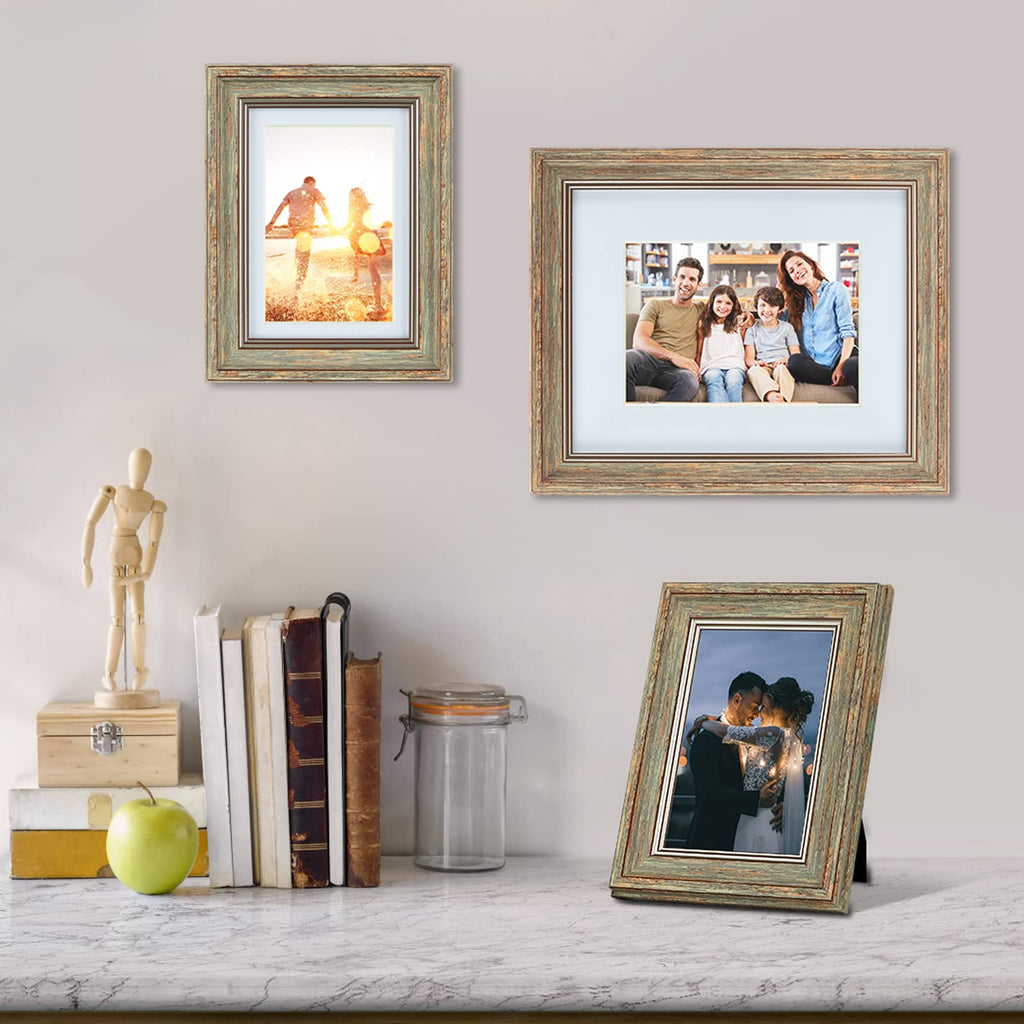 3 Pack 8x10 Picture Frames, Rustic Vintage Photo Frame(Brown)