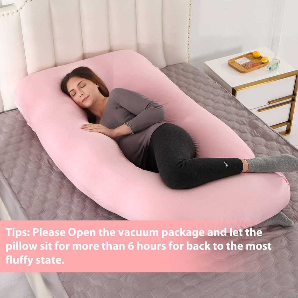 Pregnancy Pillow,57 inches U Shaped Maternity Pillow with Removable Cover Full Body Pillow Support for Back, HIPS