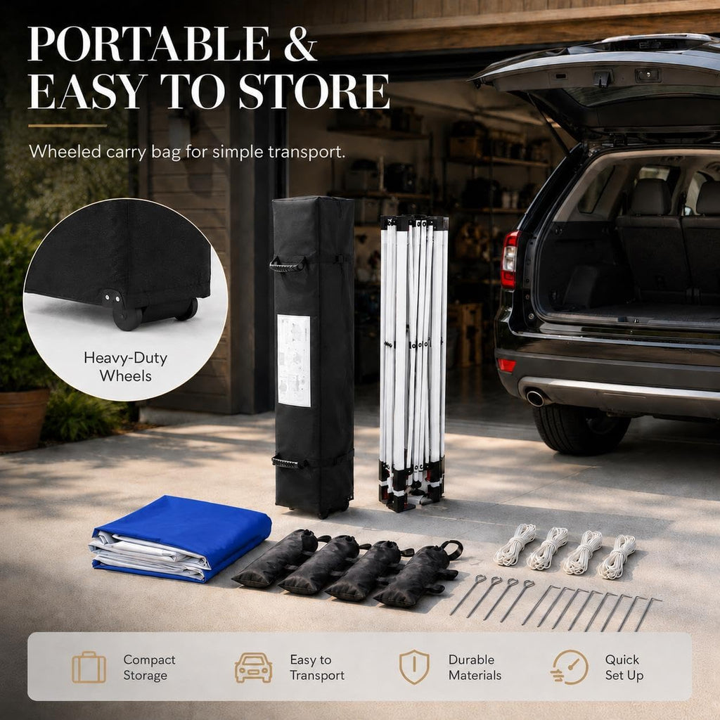 10x10 Pop Up Canopy with 4 Removable Sidewalls, Portable Enclosed Instant Tent, Waterproof Outdoor Tent