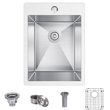 15x20x9 Inch Bar Sink Drop In, 18 Gauge 304 Stainless Steel