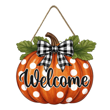 Fall Pumpkin Front Door Sign Rustic Pumpkin Thanksgiving Welcome Door Decorations Wood Sign Autumn Harvest Wreath