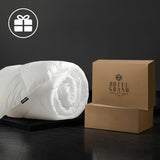 Luxury White Goose Feather Down Fiber Comforter King, 100% Cotton All Season Duvet Insert King