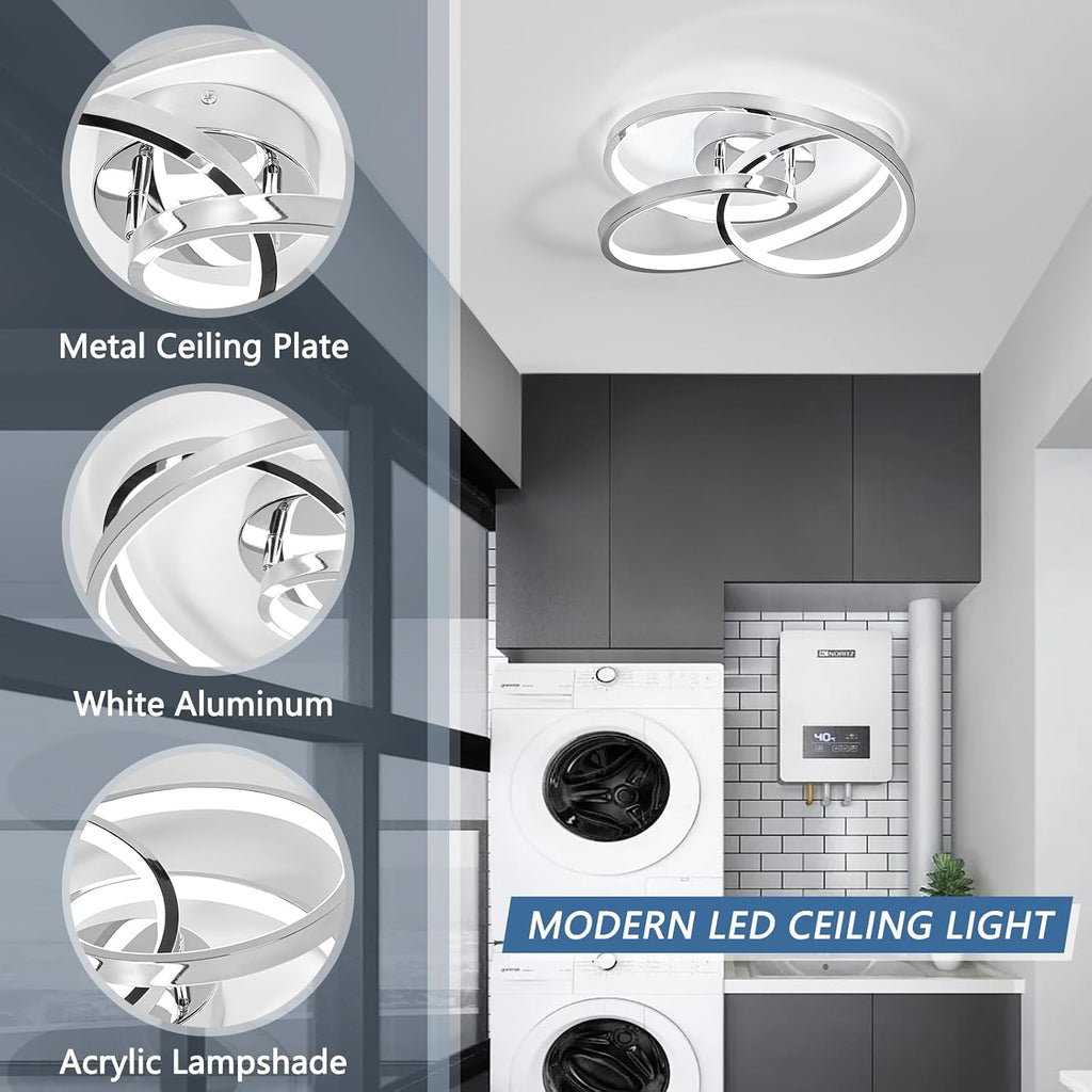 LED Ceiling Light Fixtures,36W Flush Mount Modern LED Ceiling Light,Cool White 6000K Close to Ceiling Lights Bedroom
