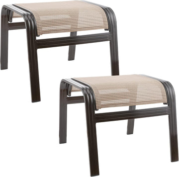 Summerville Outdoor Ottomans Textliene Patio Furniture Small Seating Furniture Aluminum Metal Footstools for Rest Set