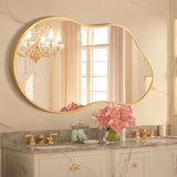 Irregular Wall Mirror - Wall Mirrors Decorative 20"x36" Gold Asymmetrical Mirror Tempered Glass Aviation Aluminum