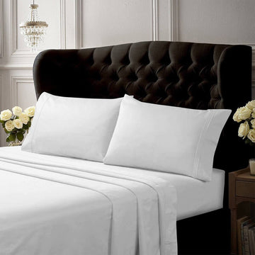 Cal King Cotton Percale Deep Pocket Sheet Set, White