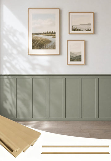 220"x51" Premade Board and Batten Wainscoting Kit MDF