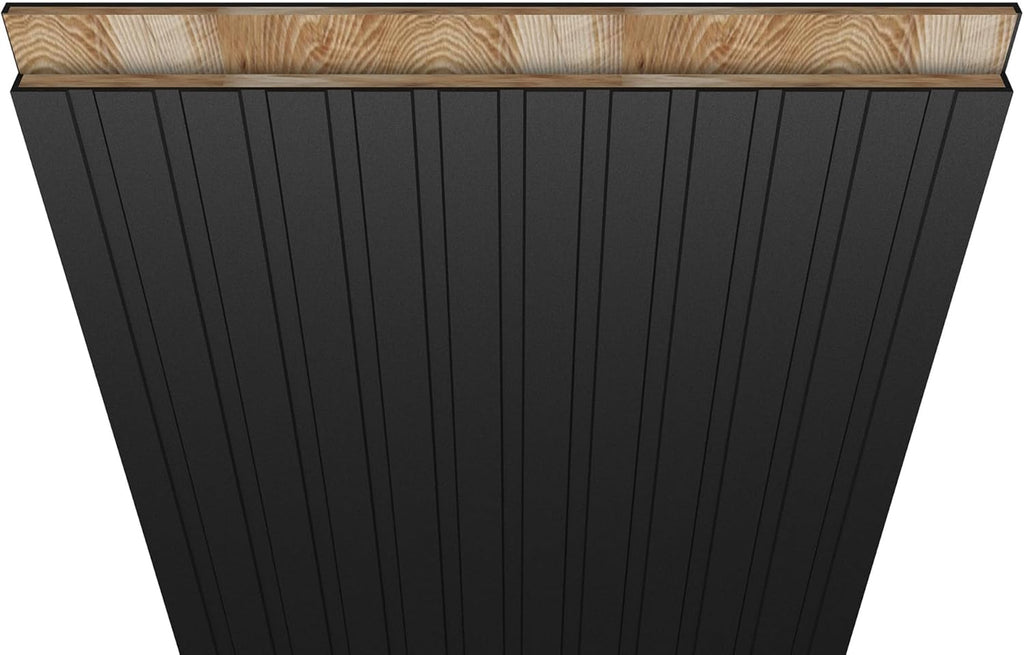 30"x84" Concealed Sliding Barn Door with Soft Close Mechanism, Black Vinyl Wrapped Hidden Barn Door,