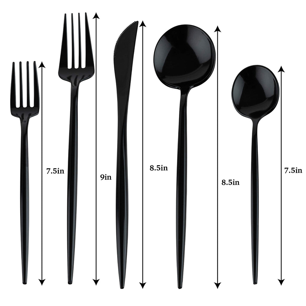 Novelty Modern Flatware Cutlery Combo Set (Black, 80)