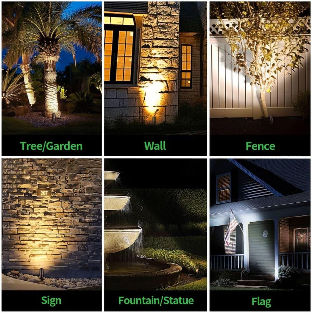 Low Voltage Spotlight, 3CCT 3000K/4000K/5000K Adjustable, Outdoor 12V LED Landscape Lighting, Waterproof IP65 ORB