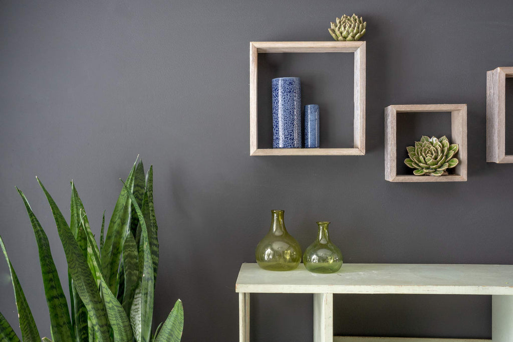 Rustic Shelves, Square Floating Wood Box, Home Decor, Set