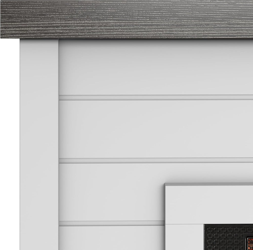 Wall Mantel Electric Fireplace, Bright White