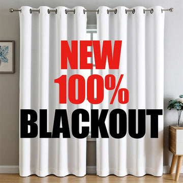 100% Blackout Curtains for Bedroom Living Room White Room Darkening Window Grommet Thermal Lined