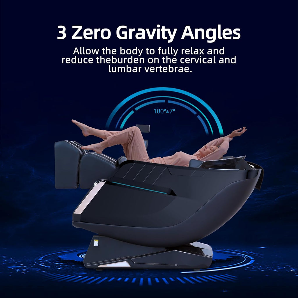 4D Massage Chair Full Body Extended SL-Track Zero Gravity Shiatsu Recliner | 3 Zero-Gravity Angles,3-Zone Heat,Calf &