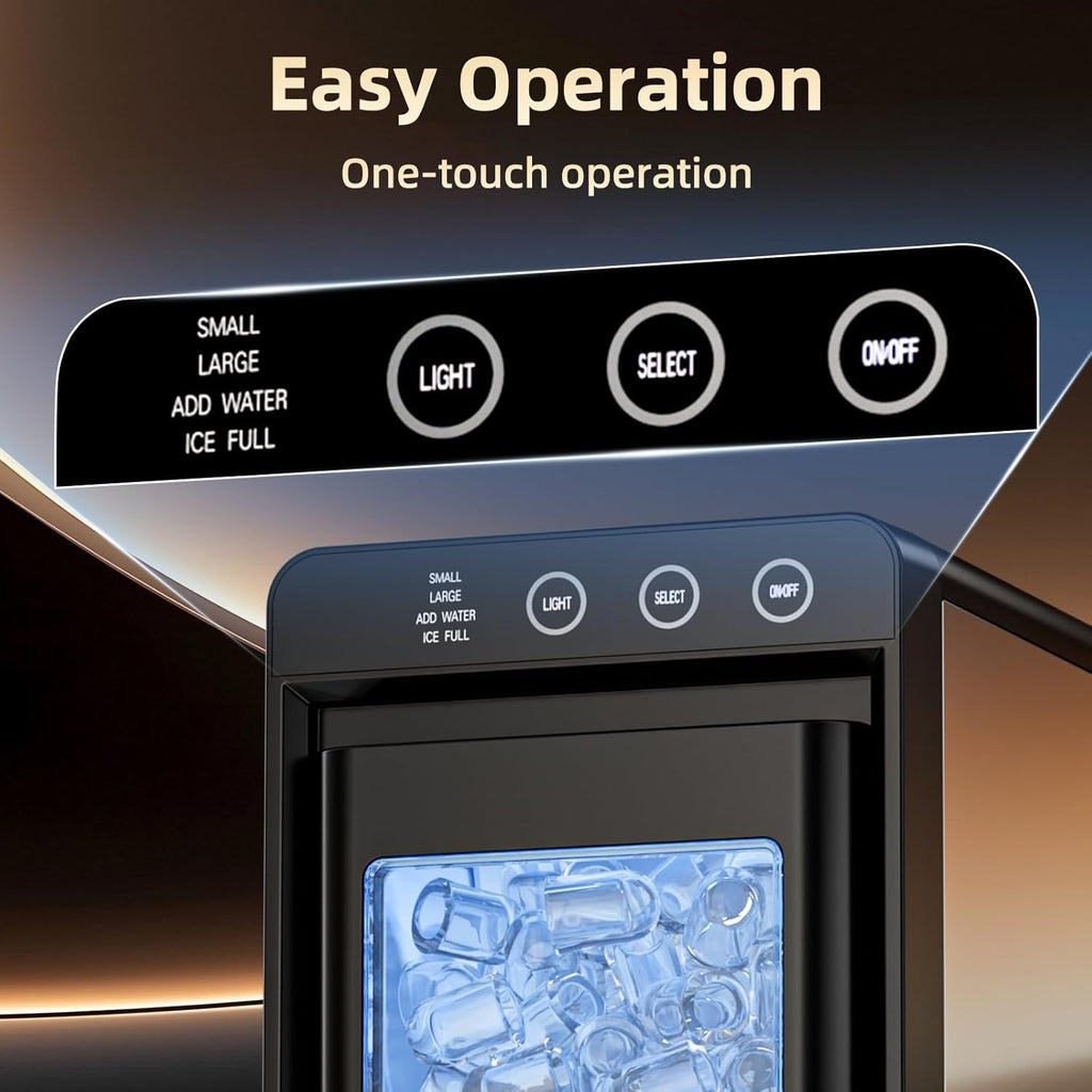 Ice Maker, Portable Ice Machine with Self-Cleaning Function, 8 Cubes in 6 Mins Fast Countertop Ice Making, Compact