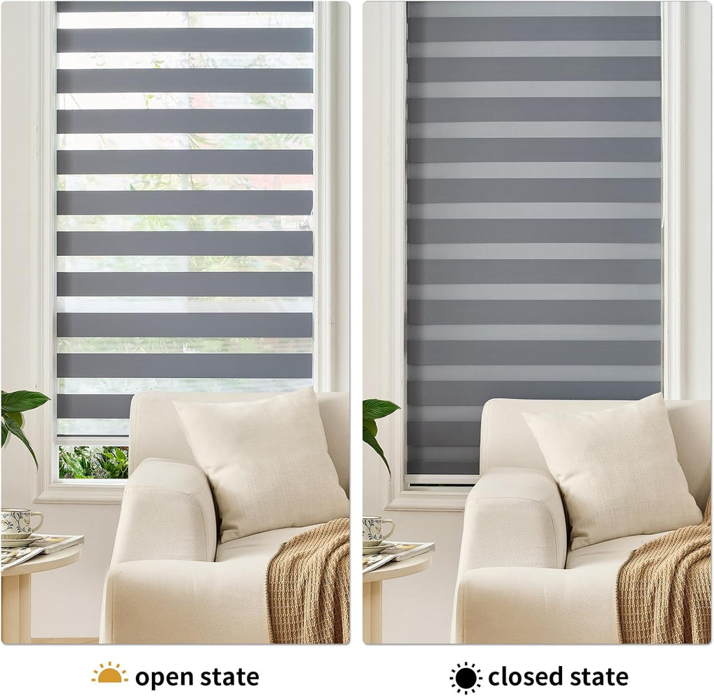 Zebra Roller Shades, Zebra Blinds for Window, Window Blinds, Light Control Light Filtering for Day and Night, 24''W X