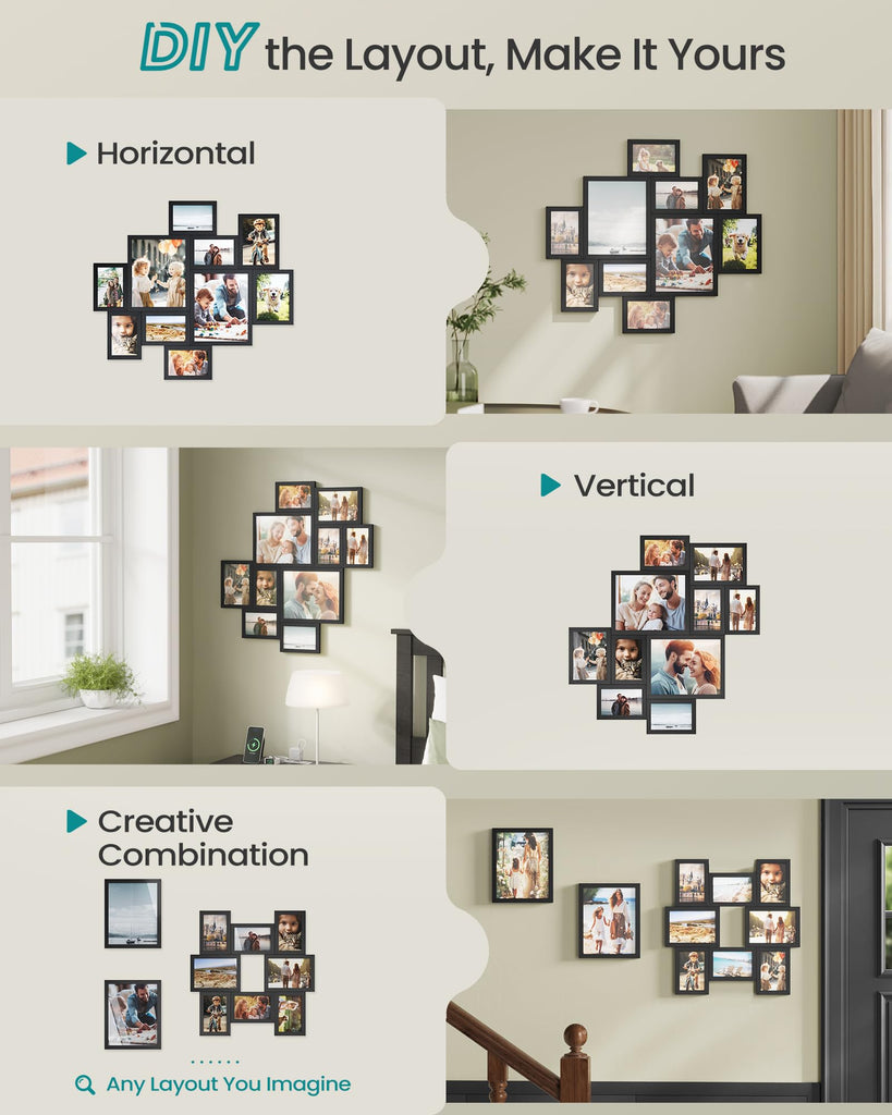 10 Tool-Free Assembly Collage Photo Frames for Wall