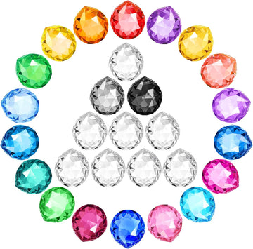 60 Pack Suncatcher Crystals Ball 20 mm Crystal Prism Clear Window Rainbow Hanging Suncatchers for Wedding, Feng Shui