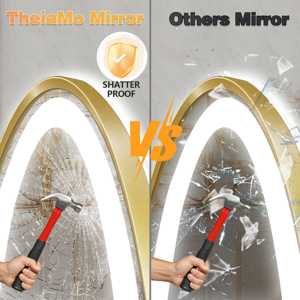 Oval LED Full Length Mirror with Light, Backlit and Frontlit Mirror