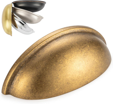 10 Pack 3 Inch Bin Cup Drawer Pulls Antique Brass Cabinet Handles Vintage Brass Cabinet Pulls Cabinets Drawer Dresser