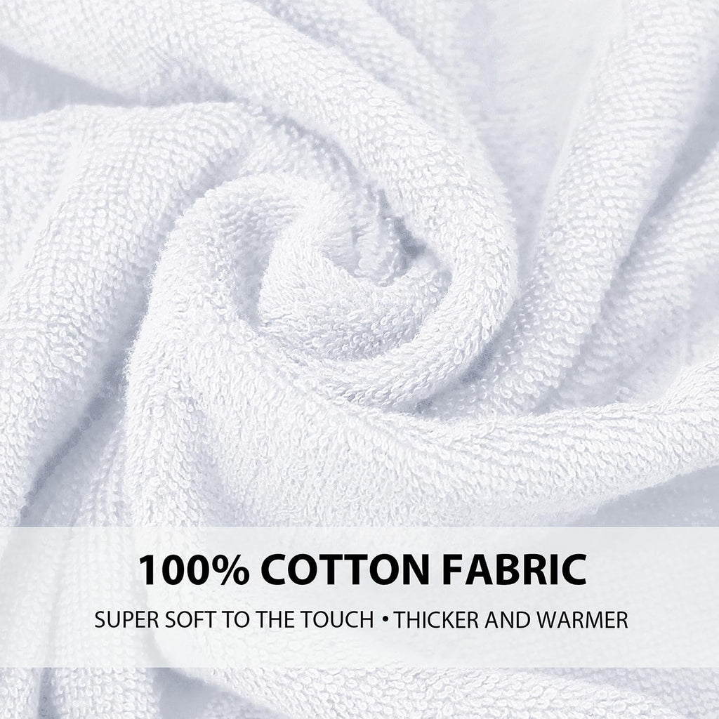 Men's Bathrobes with Hood, 100% Cotton Terry Bath Robe, Soft Long Shower Towel Robe for Men with Pockets