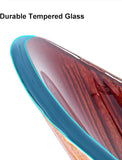 Vessel Sink, 21.6" Bathroom Sink Multicolor Irregular Teardrop Glass Bowl Sinks for Countertop Washbasin