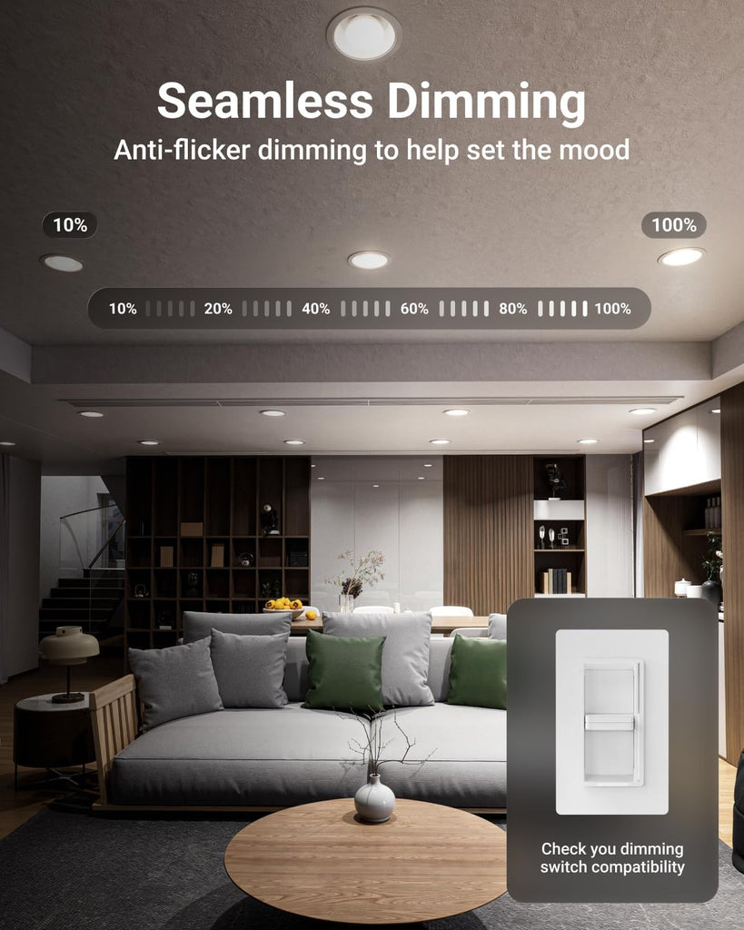 6 Pack BR30 LED Bulb, Recessed Can Light Bulbs, Indoor Flood Lighting, 1600 LM, 16W (100W Equivalent) 3000K Warm